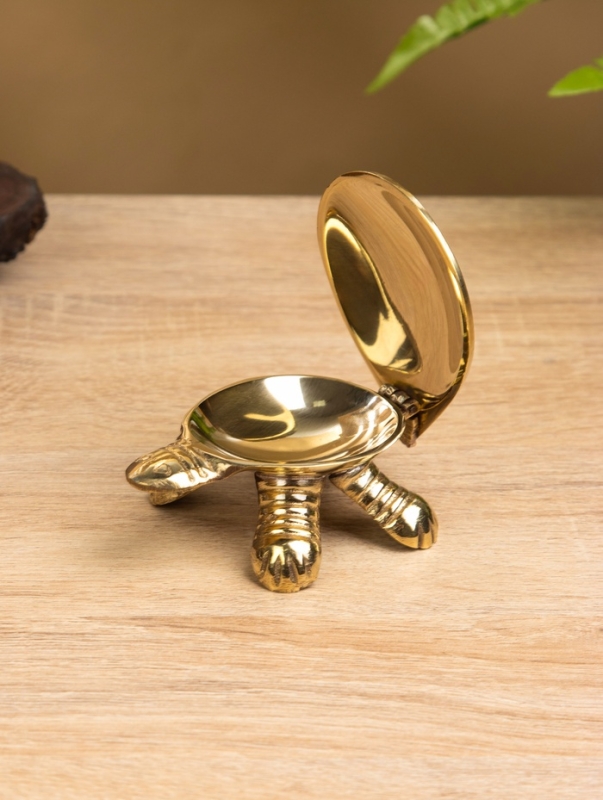 Сувенир-шкатулка "Черепаха в ромбики" латунь 10х6х3 см