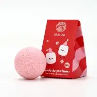 URAL LAB Розовый НГ Бомбочка для ванны "Снежный маршмеллоу", 40 гр