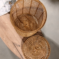 Корзина плетёная "Баскет" бамбук 40х40х60 см, светлая