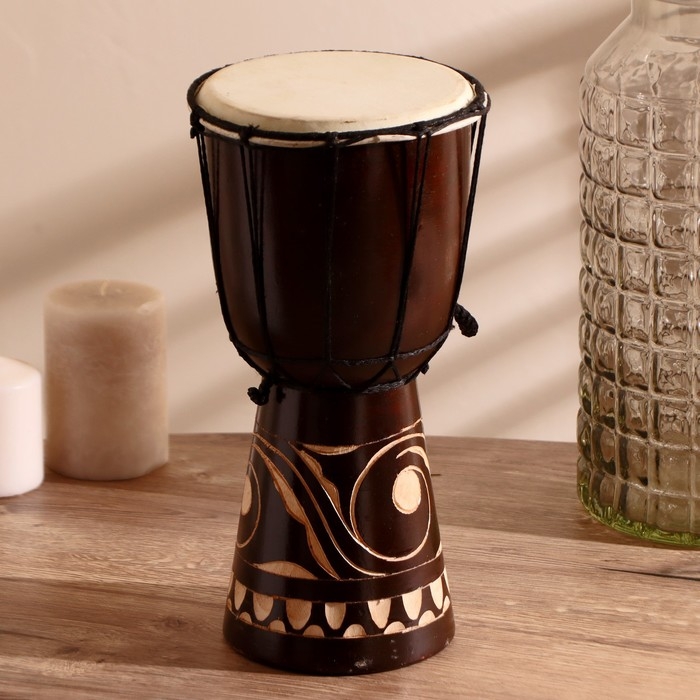 Сувенирный музыкальный инструмент барабан джембе "Светлый" 30х17х17 см МИКС