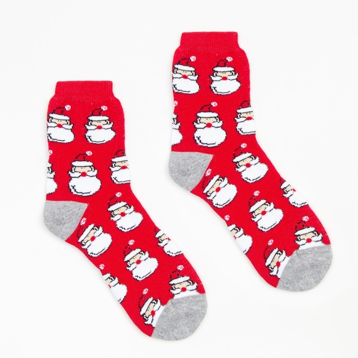 Носки женские махровые, цвет красный, размер 23 Носки женские махровые, цвет красный, размер 23