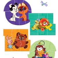 Макси-пазлы с тактильными вставками "Лучшие друзья", Союзмультфильм