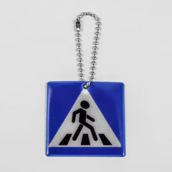 Светоотражающий элемент &laquo;Пешеходный переход&raquo;, двусторонний, 4.8&times;4.8 см, синий
