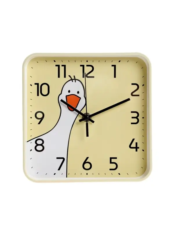 Часы настенные "Гусь", детские, плавный ход,  19х19см, желтые