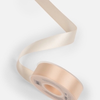 Лента атласная двухсторонняя №112 25мм*25&plusmn;1м айвори TR