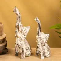 Набор сувенирный &laquo;Слоны&raquo;, h=26 см, h=22 см, дерево