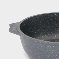 Жаровня Мечта &laquo;Гранит&raquo;, 3 л, d=26 см, h=8 см, антипригарное покрытие, стеклянная крышка, серая