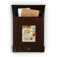 Ящик почтовый, пластиковый, &laquo;Декор&raquo;, с замком, коричневый