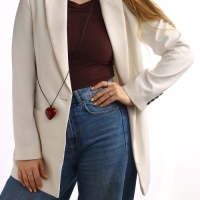 Портупея с кулоном &laquo;Сердечко&raquo;, трансформер, бордовая, 150 см