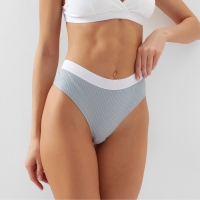 Набор трусов бразилиана MINAKU рубчик размер 48-50 (белый, бежевый, чёрный) 3 шт