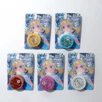 Набор 2 предмета: серьги, глиттер &laquo;Сердце&raquo;, цвет белый в серебре, цвет глиттера МИКС