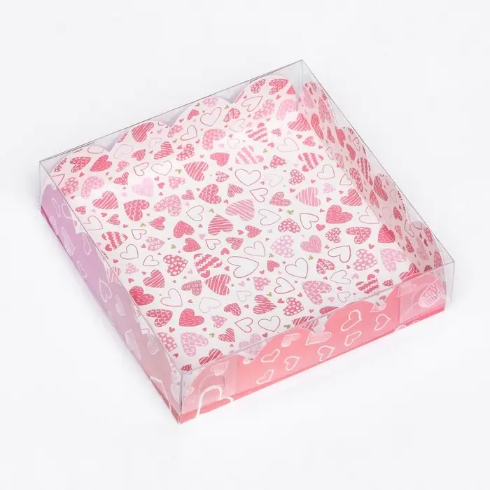 Коробка для печенья, &laquo;Сердца&raquo; 12&times;12&times;3