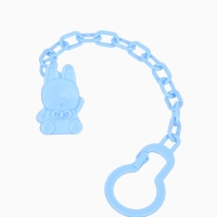 Пустышка классическая, с держателем, +0мес., цвет голубой