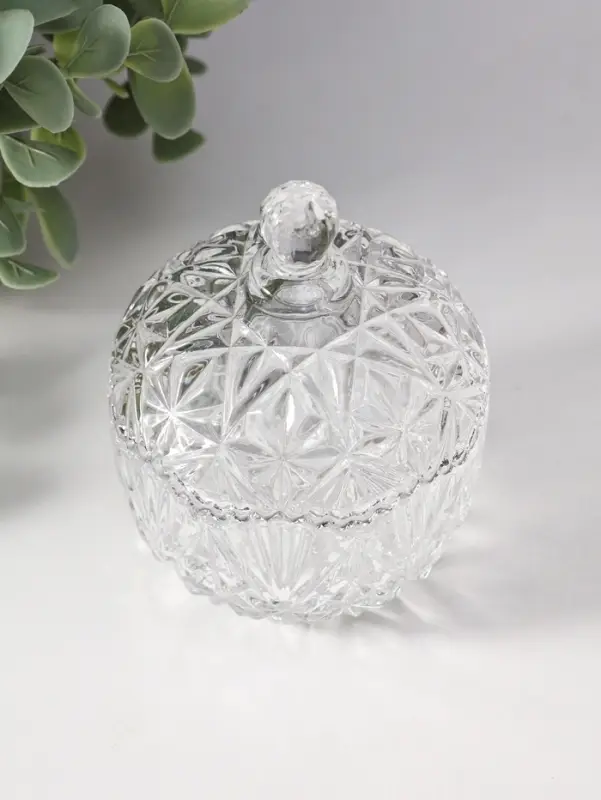 Шкатулка стекло "Вспышка" прозрачная 6,8х6,8х9 см