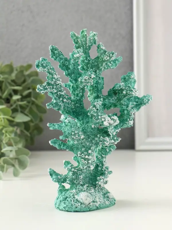 Сувенир полистоун "Коралл голубой" 14,5х5,5х17,5 см