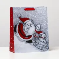 Пакет ламинированный "Новогодние саночки", 26 x 32 x 12 см