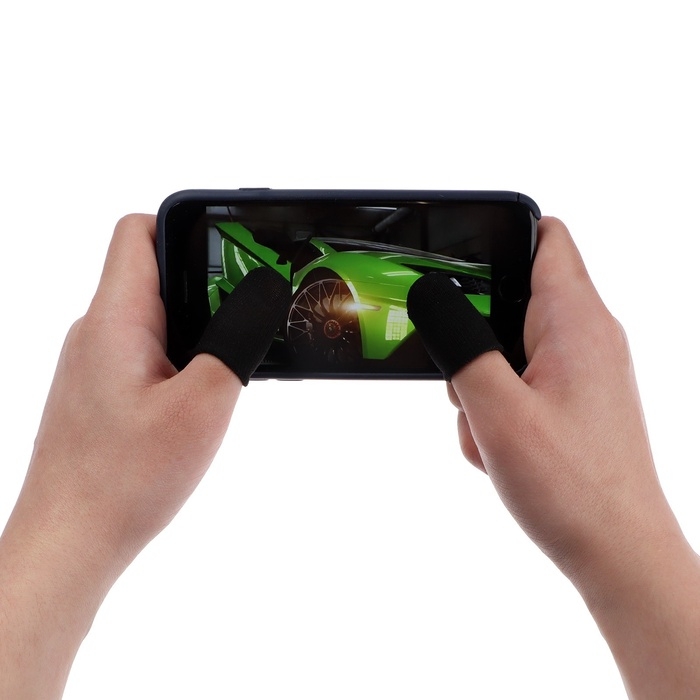 Набор напальчников для игр на смартфоне Luazon, 10 штук, с защитой от пота, чёрные