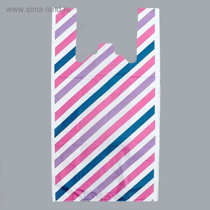 Пакет "Параллели", полиэтиленовый, майка, 40 х 80 см, 22 мкм