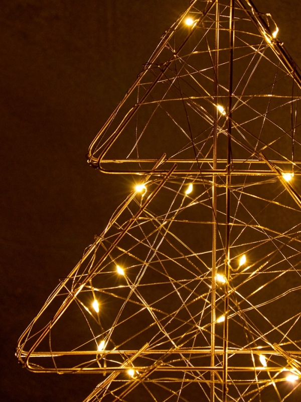 Фигура световая "Ёлочка", 40х31х6 см, 30 LED, батарейки ААх3 (не в компл.), свечение тёплое белое