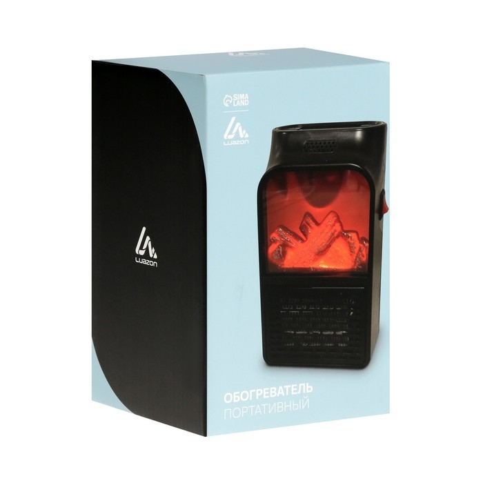 Портативный обогреватель Luazon LTO-09, 500Вт, 23 м&sup2;, 2 режима, чёрный, евровилка