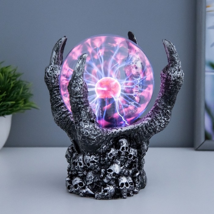 Плазменный шар &laquo;Рука ада&raquo; серый 12&times;12&times;18 см