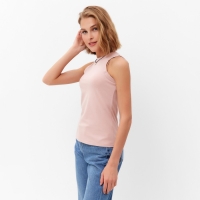 Майка женская MINAKU: Basic line цвет пудровый,р-р 48 Майка женская MINAKU: Basic line цвет пудровый,р-р 48