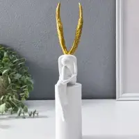 Сувенир полистоун "Ангел" белый с золотом 6х8,3х31 см