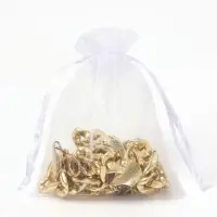 Мешочек подарочный набор 20 шт, 7*9см, органза, цвет белый