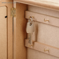 Ключница дерево 6 крючков "Бабочки на цветке" 25,5х6,5х20,5 см