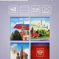 Тетрадь 48 листов в клетку Calligrata &laquo;Россия&raquo;, серые листы, МИКС