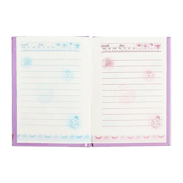 Записная книжка подарочная, 45 листов, линия, на замке Котики (16,3х12,7см)