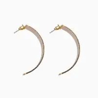 Серьги металл "Дуга" гладкая, тренд, цвет золото
