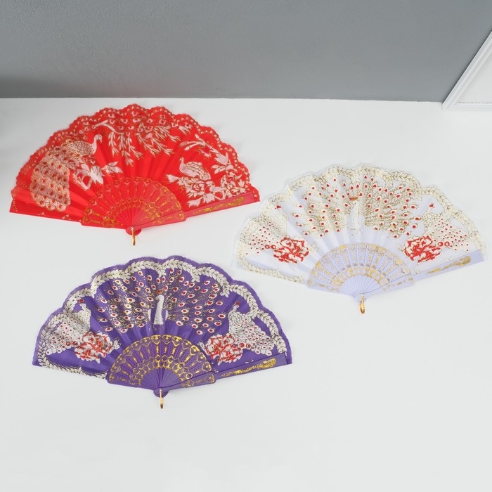 Веер h= 23 см "Узор", цвет и рисунок МИКС