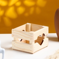 Кашпо деревянное 12×11×9 см "Однушка Лайт", двухреечное, сердце, натуральный Дарим Красиво Кашпо деревянное 12×11×9 см "Однушка Лайт", двухреечное, сердце, натуральный Дарим Красиво