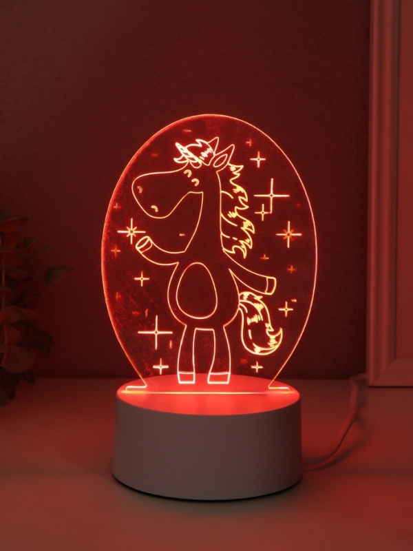 Светильник "Забавная лошадка" LED RGB от сети RISALUX 9,5х11,5х16 см