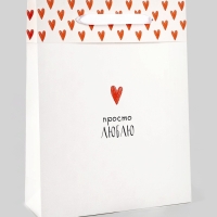 Пакет ламинированный двухсторонний &laquo;Люблю&raquo;, L 31 &times; 40 &times; 11,5 см