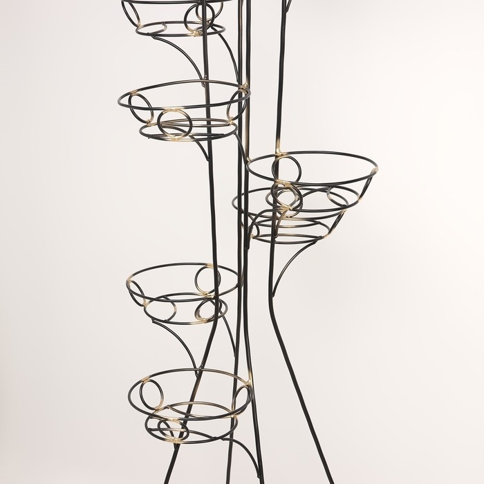 Подставка для цветов &laquo;Башня&raquo;, d=17 см, цвет чёрный