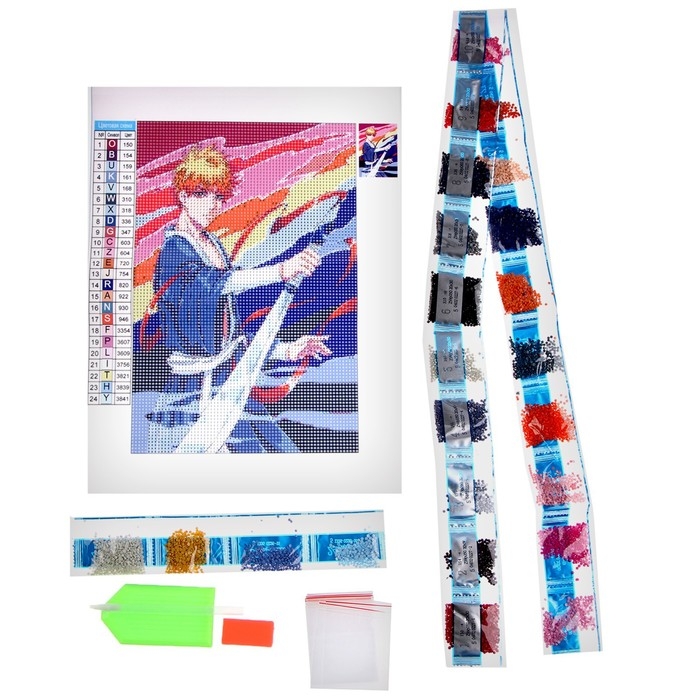 Алмазная мозаика с полным заполнением на холсте «Воин с мечом», 20 х 30 см Алмазная мозаика с полным заполнением на холсте «Воин с мечом», 20 х 30 см