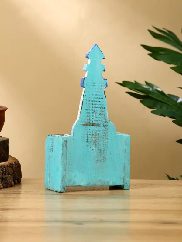 Календарь настольный "Маяк" дерево 11х5х19 см, цв. бирюзово-синий