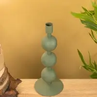 Подсвечник на 1 свечу текстурный "Болотный" с 3 сферами 10х10х25 см