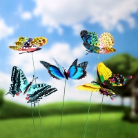 Штекер "Бабочка Верди" 20х14см/45см, набор 5шт, МИКС