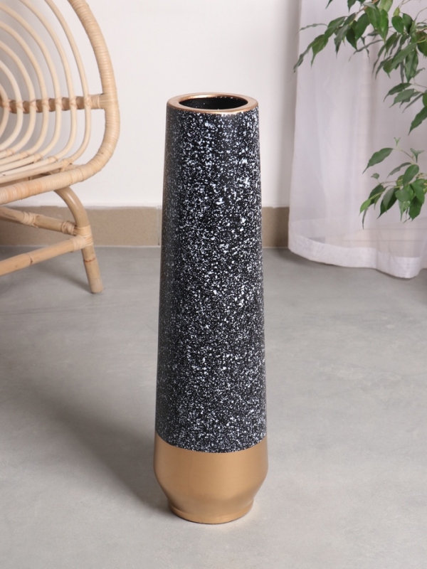 Ваза керамика напольная "Честер" классик, 60х12 см, чёрный