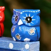 Календарь настольный &laquo;Пара совят&raquo;, 8&times;4&times;9.5 см, дерево, синий, красный