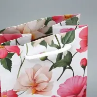 Пакет подарочный под бутылку, упаковка, &laquo;Цветы&raquo;, 36 х 13 х 10 см