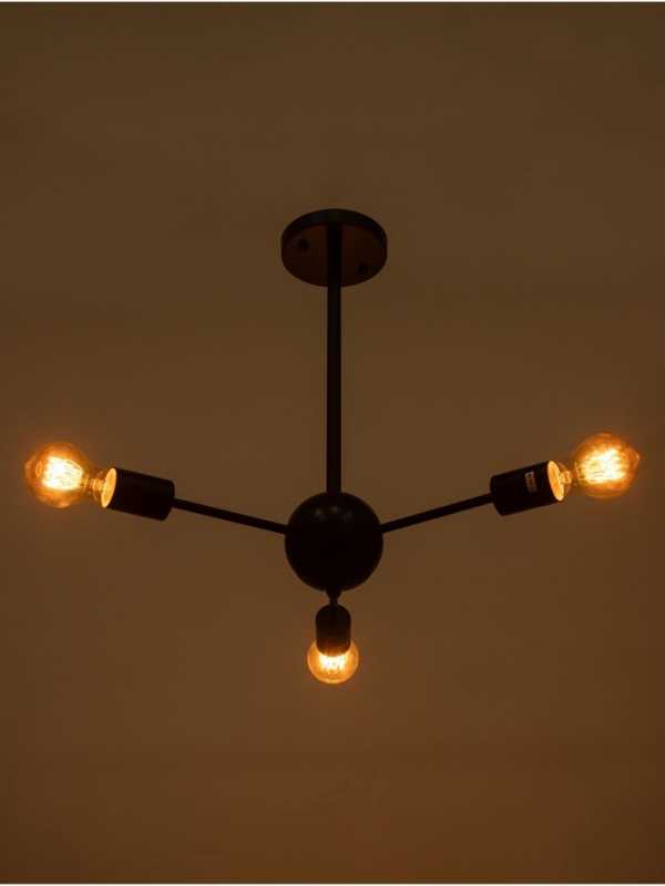 Люстра "Кон" 3х40Вт Е27 черный 50х50х43см