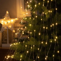 Гирлянда «Конский хвост» 20 нитей по 2 м, IP20, серебристая нить, 400 LED, свечение тёплое белое, 12 В Гирлянда «Конский хвост» 20 нитей по 2 м, IP20, серебристая нить, 400 LED, свечение тёплое белое, 12 В