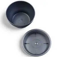 Горшок для цветов с поддоном 0,8 л d14 см h8 см "Фиалочка" серый