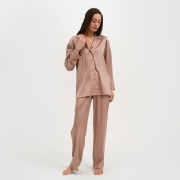 Пижама женская (рубашка и брюки) KAFTAN "Треугольники" цвет бежевый, размер 44-46 Пижама женская (рубашка и брюки) KAFTAN "Треугольники" цвет бежевый, размер 44-46