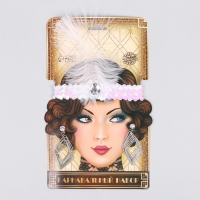 Карнавальный набор &laquo;Красотка&raquo; ( повязка+ сережки), цвет белый