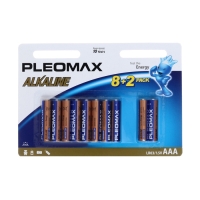 Батарейка алкалиновая Pleomax, AAA, LR03-10BL, 1.5В, блистер, 8+2 шт. Батарейка алкалиновая Pleomax, AAA, LR03-10BL, 1.5В, блистер, 8+2 шт.